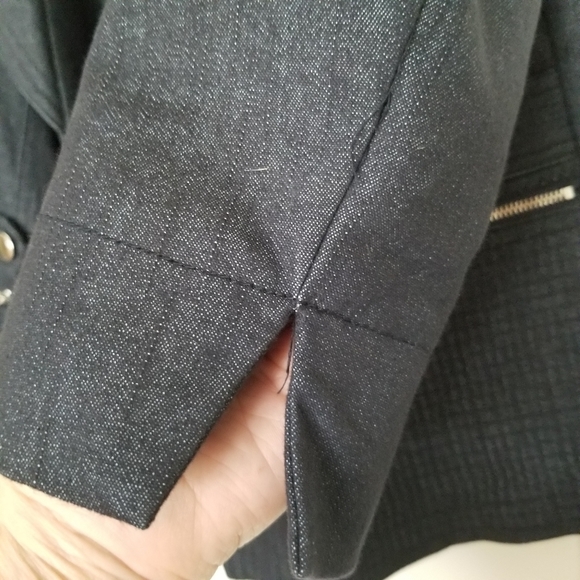 Dress Barn blue black open front zip detail blazer SZ Med - Picture 4 of 9